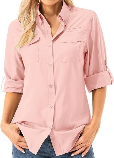 Pink Breathable Sun Protection Shirt image 1